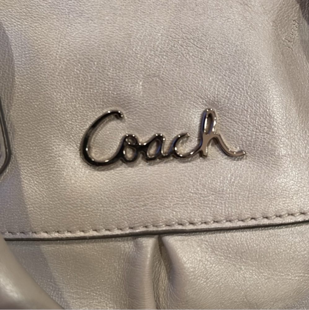 Coach Ashley Gray/Silver Leather Satchel - Picture 3 of 10